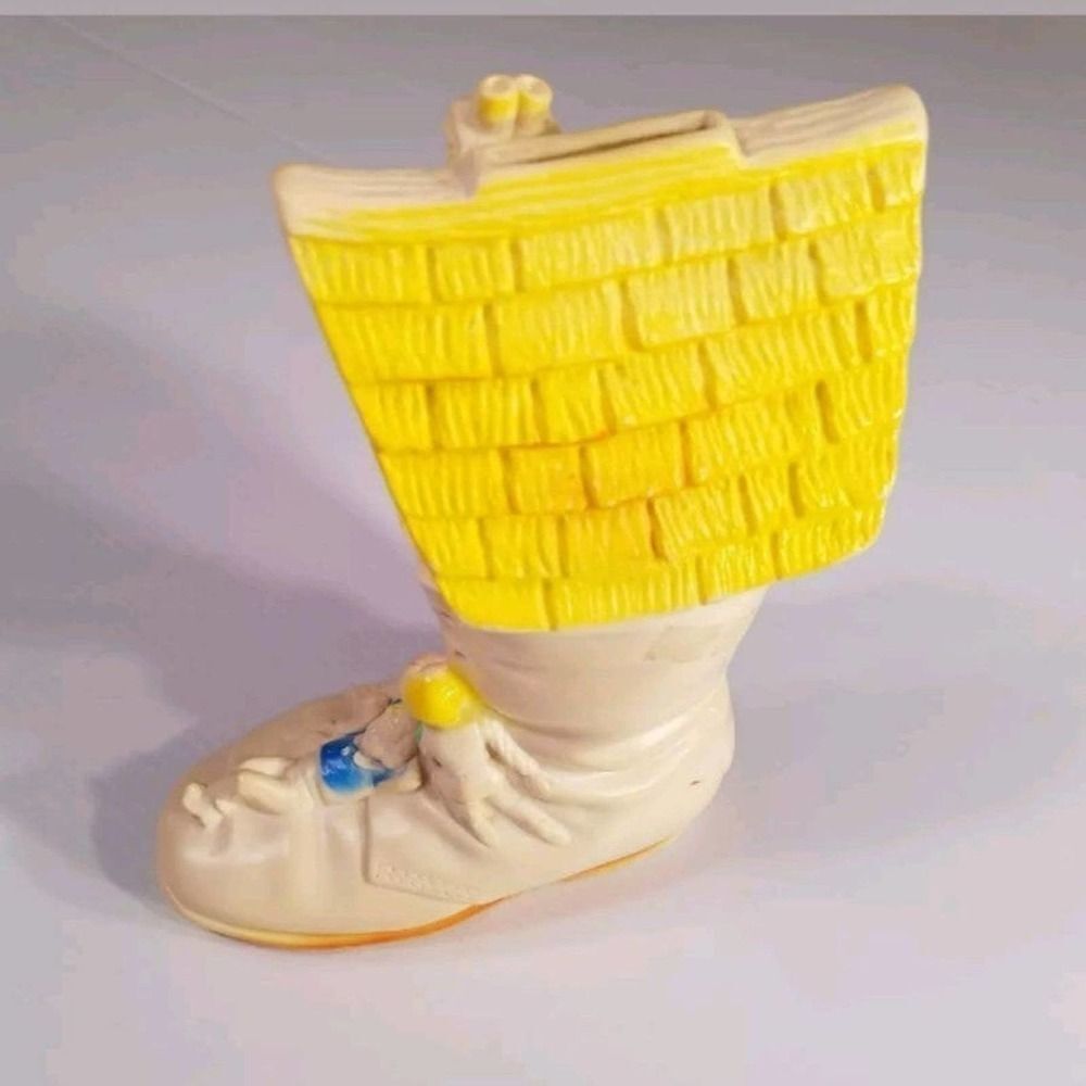 Vintage Sanitoy Nursery Rhyme Shoe Plastic Bank
